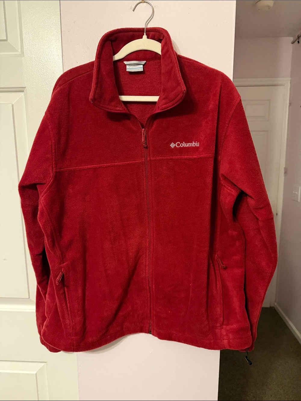 Columbia Kids Red Full-Zip Fleece Jacket with Stand Collar